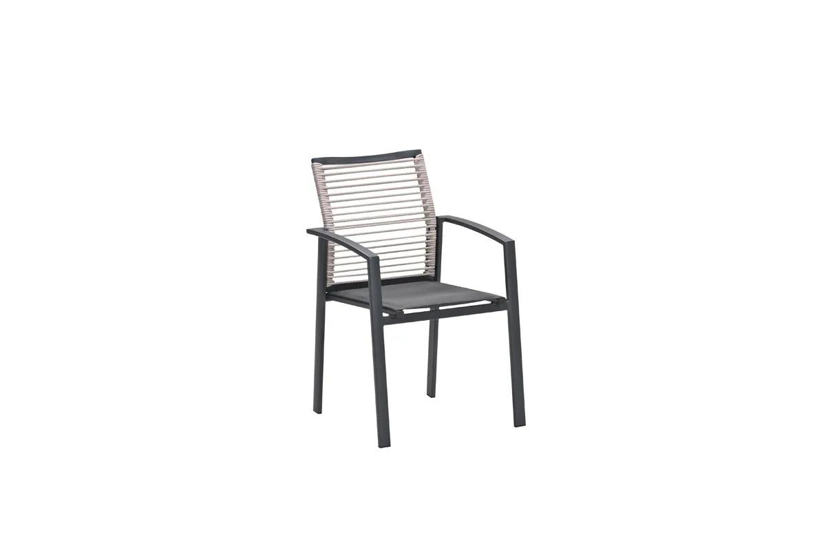 Cosmo dining fauteuil - rope natural - gevuld textileen