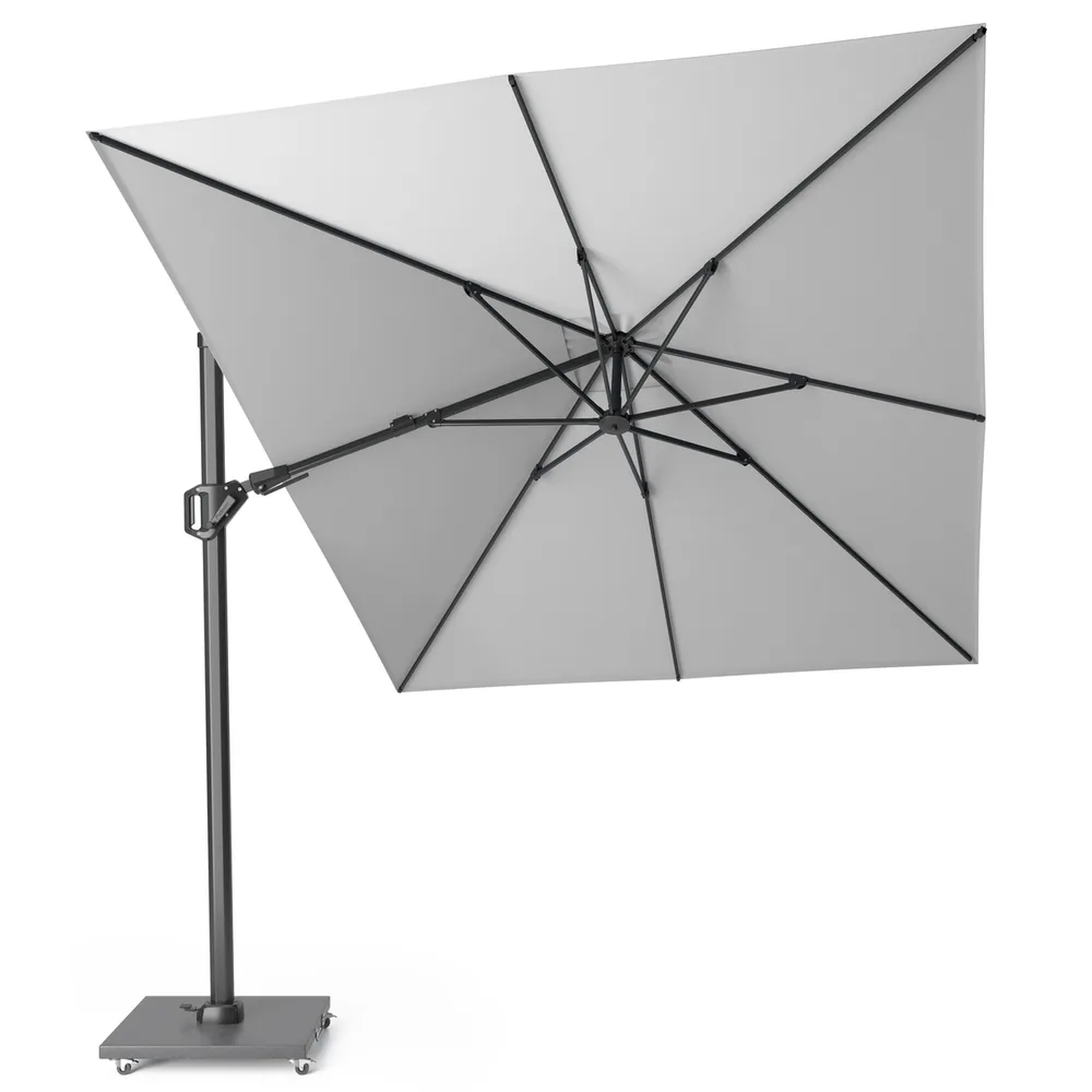 Platinum Sun & Shade zweefparasol Challenger T² 350x260 lichtgrijs