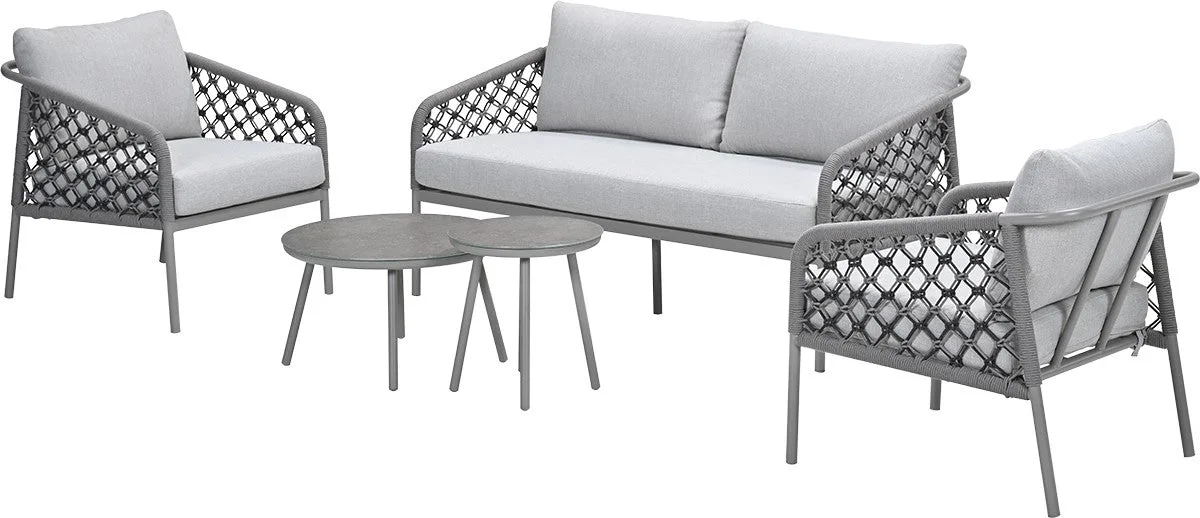 Garden Impressions Torinto loungeset 4-delig taupe rope zand