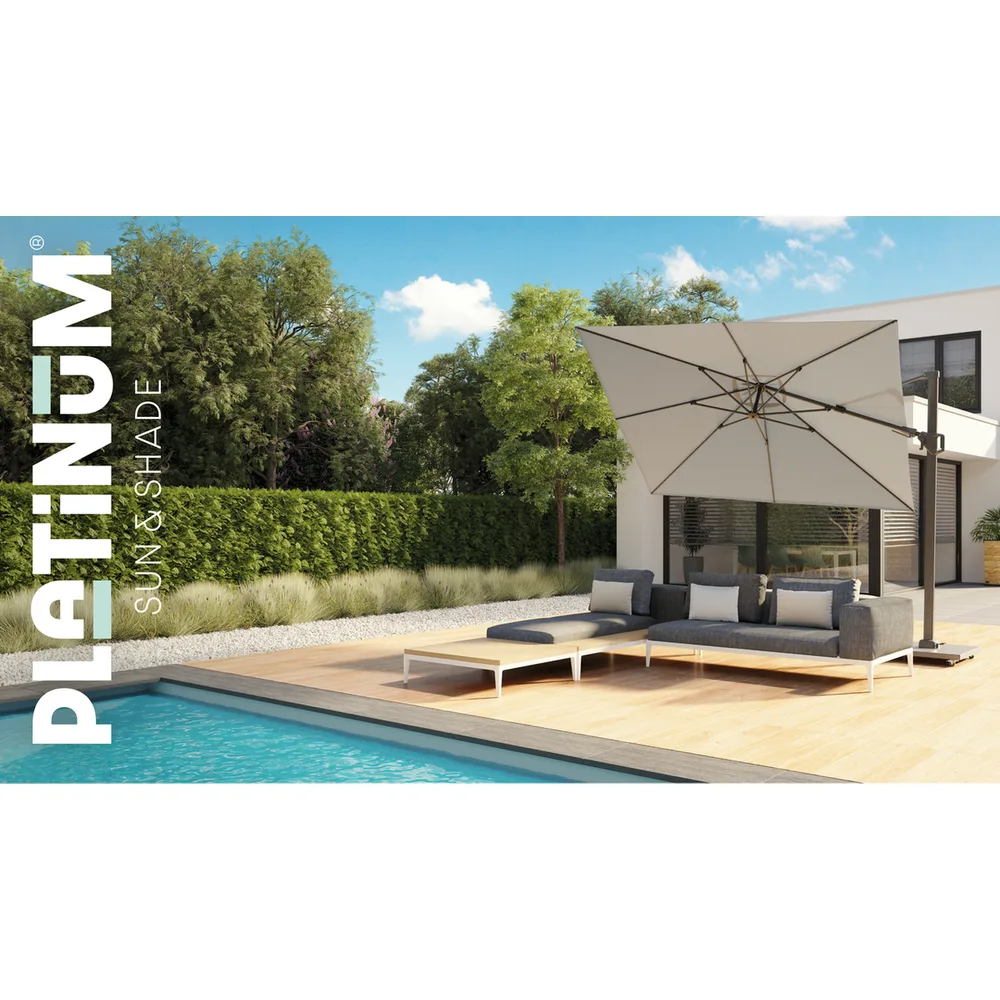 Platinum Sun & Shade zweefparasol Challenger T² Ø350 antraciet