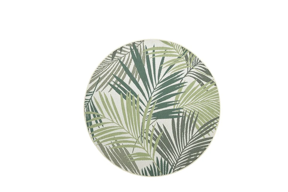 Naturalis runder Outdoor-Teppich 160 cm palm leaf green