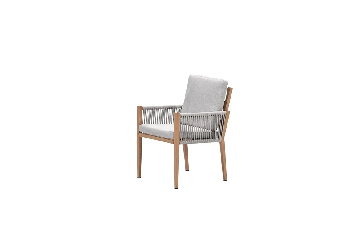 Sardinia dining fauteuil - light teaklook - TPU rope sand -  dark sand