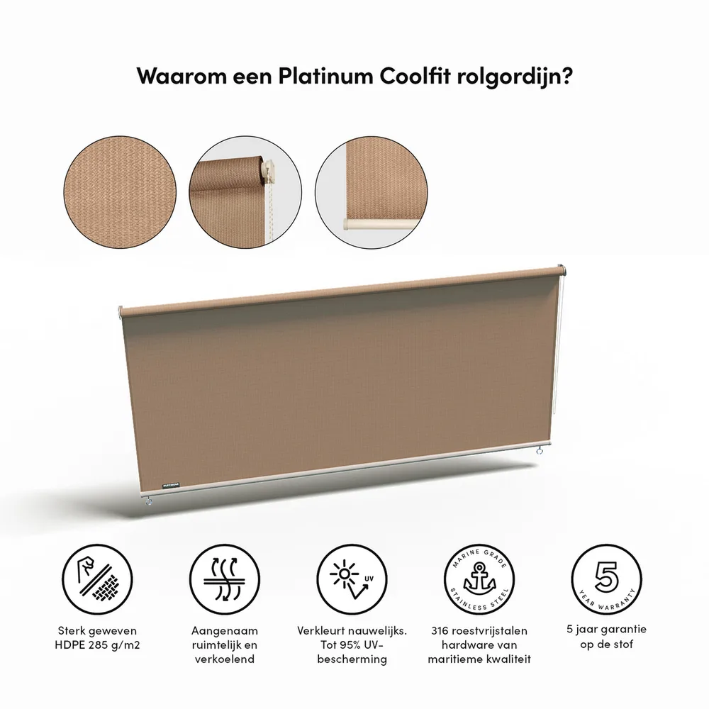 Platinum Sun & Shade Coolfit rolgordijn, B198xL240cm, Zand