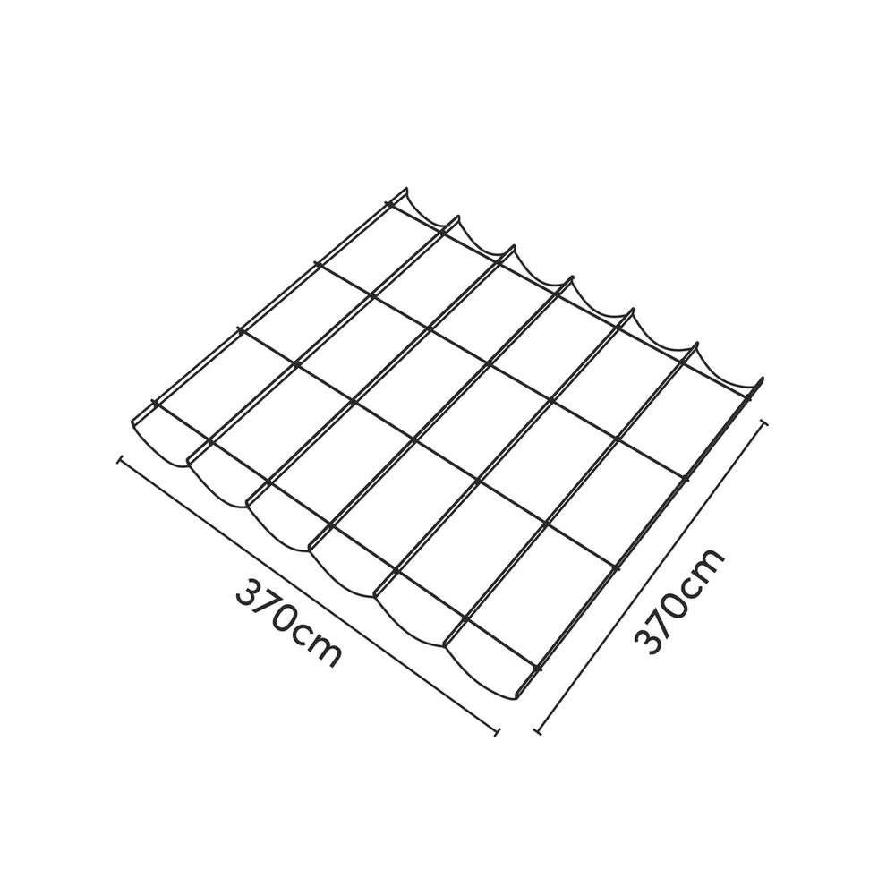 Platinum Sun & Shade Coolfit harmonica schaduwdoek, B370xL370cm, Ecru wit