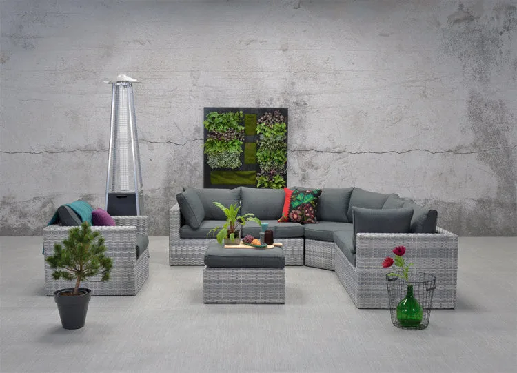 Garden Impressions Menorca lounge fauteuil - cloudy grey /refblack