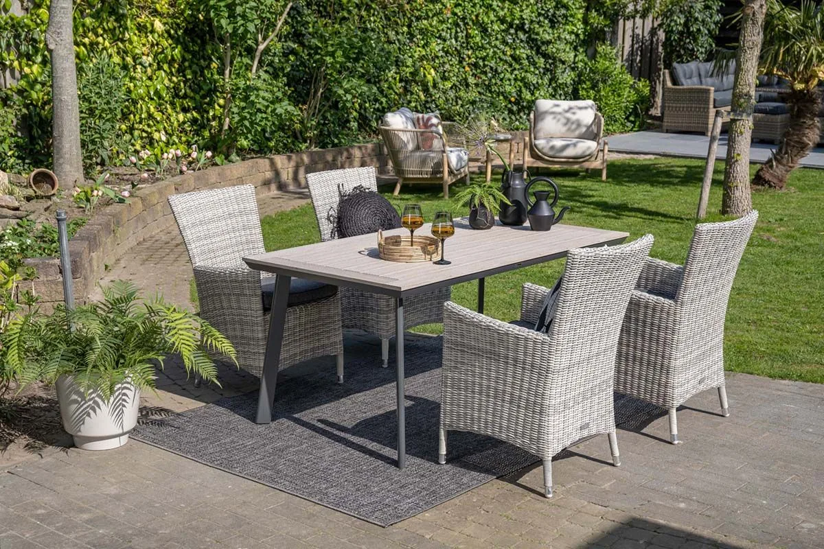 Vigo tafel - 160x90 cm - carbon black - light teak Vironwood Vigo tafel - 160x90 cm - carbon black - light teak Vironwood