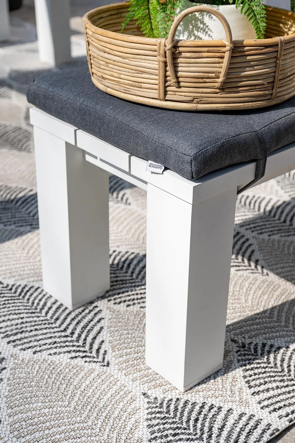 Garden Impressions Cube sportbank - mat wit - reflex black