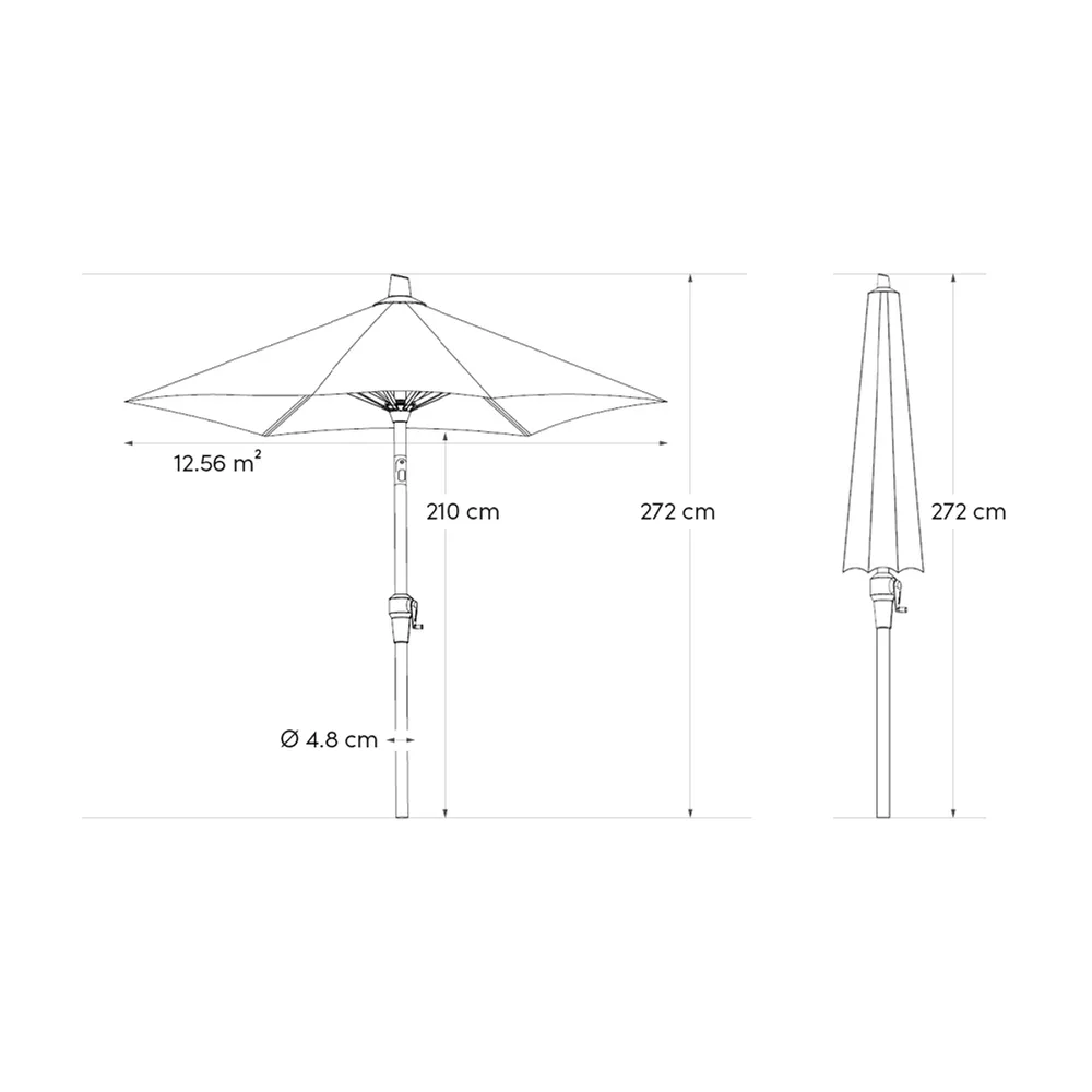 Platinum Sun & Shade parasol Riva ø400 antraciet