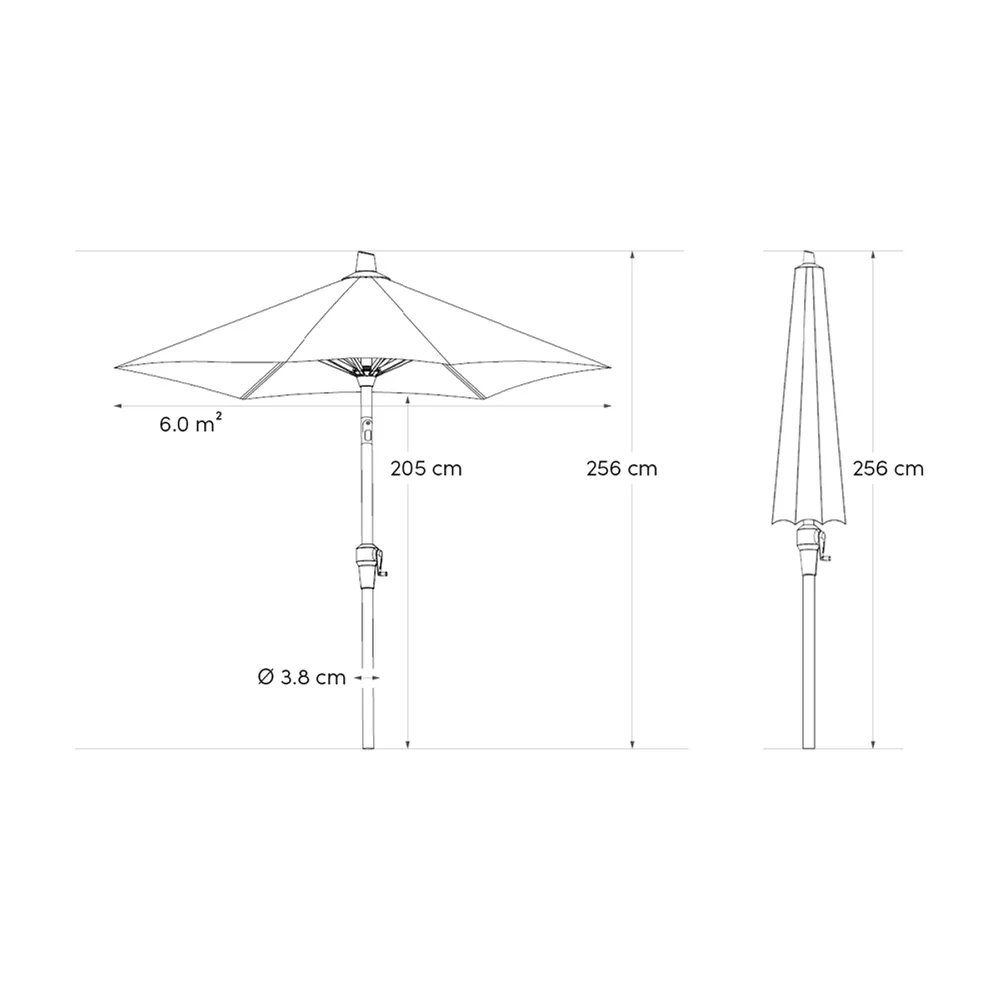 Platinum Sun & Shade parasol Riva 300x200 lichtgrijs