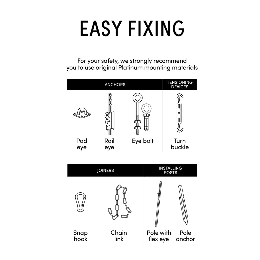 Platinum Sun & Shade Coolfit schaduwdoek rechthoek, 500x300cm, Zand