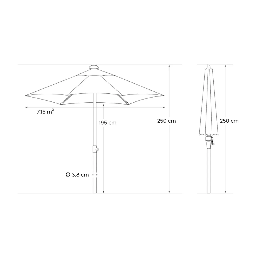 Platinum Sun & Shade parasol Lisboa ø300 lichtgrijs