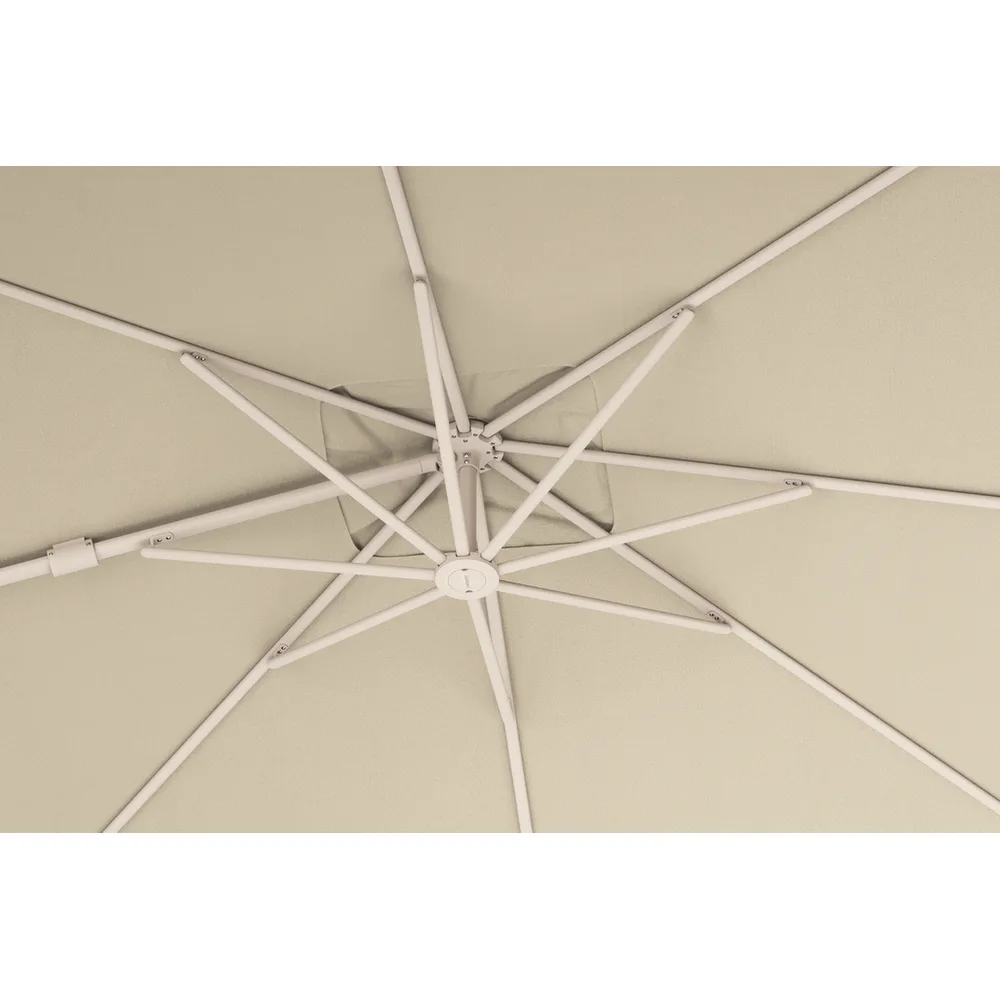 Platinum Sun & Shade zweefparasol Nexus T² Premium Sandstone 300x300 Champagne