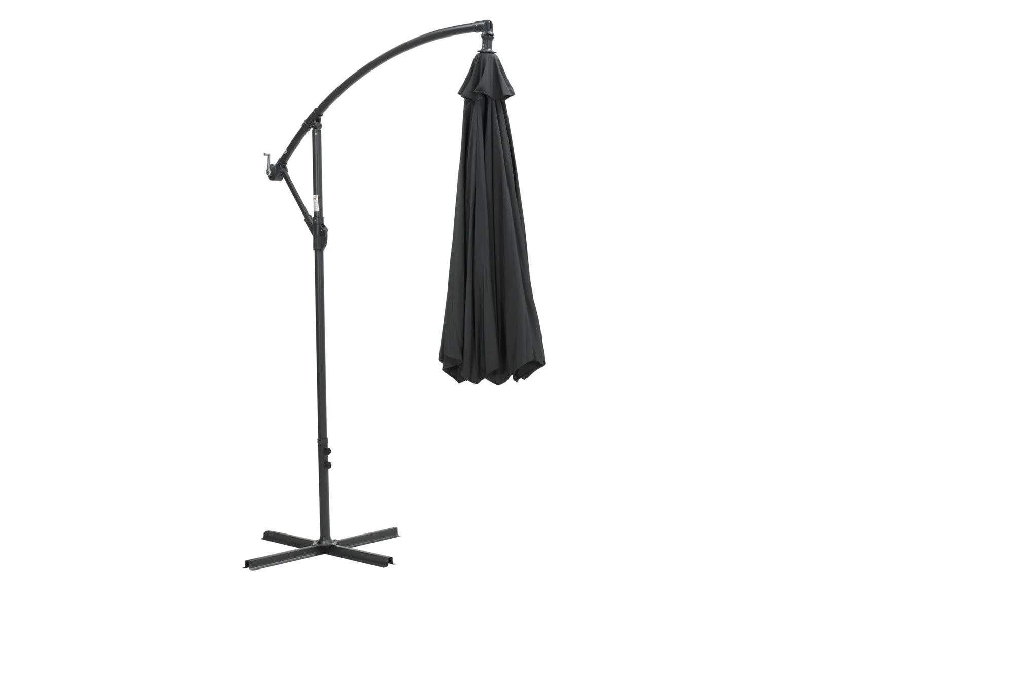 Parasol Athene - Ø300 cm - noir carbone - gris foncé