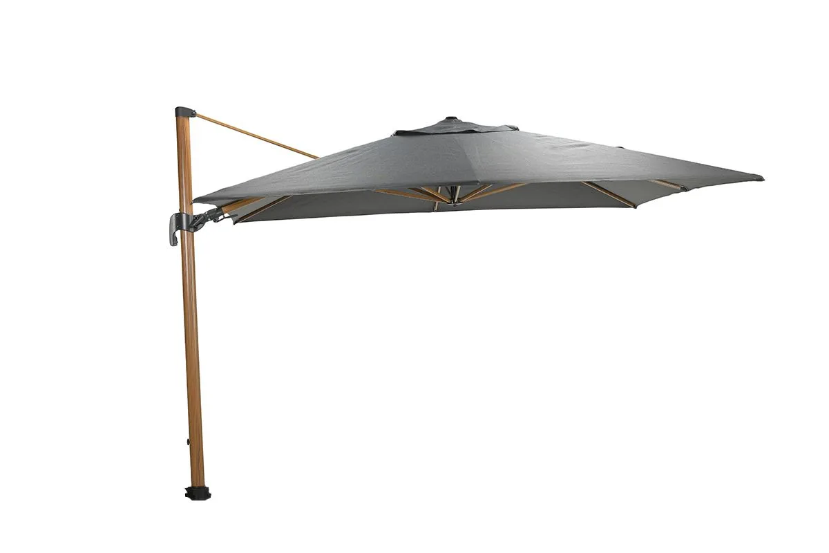 Hawaii Big Pole parasol - 350x350 cm - teak look - royal antraciet