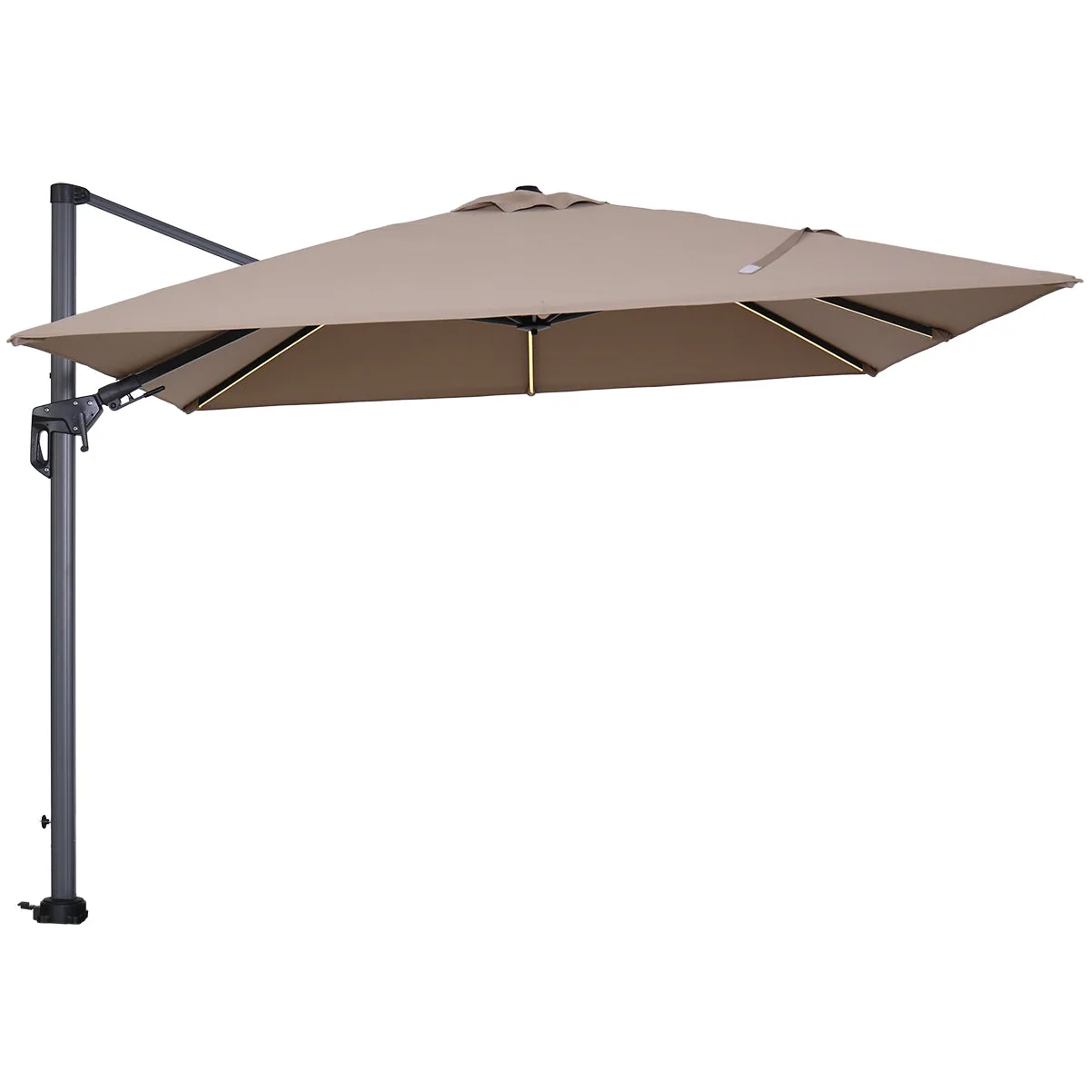 Garden Impressions Hawaii Lumen parasol set 300x300 éclairage LED taupe