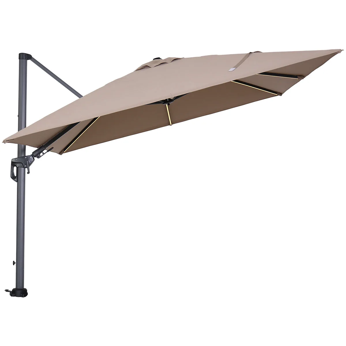 Garden Impressions Hawaii Lumen parasol set 300x300 éclairage LED taupe