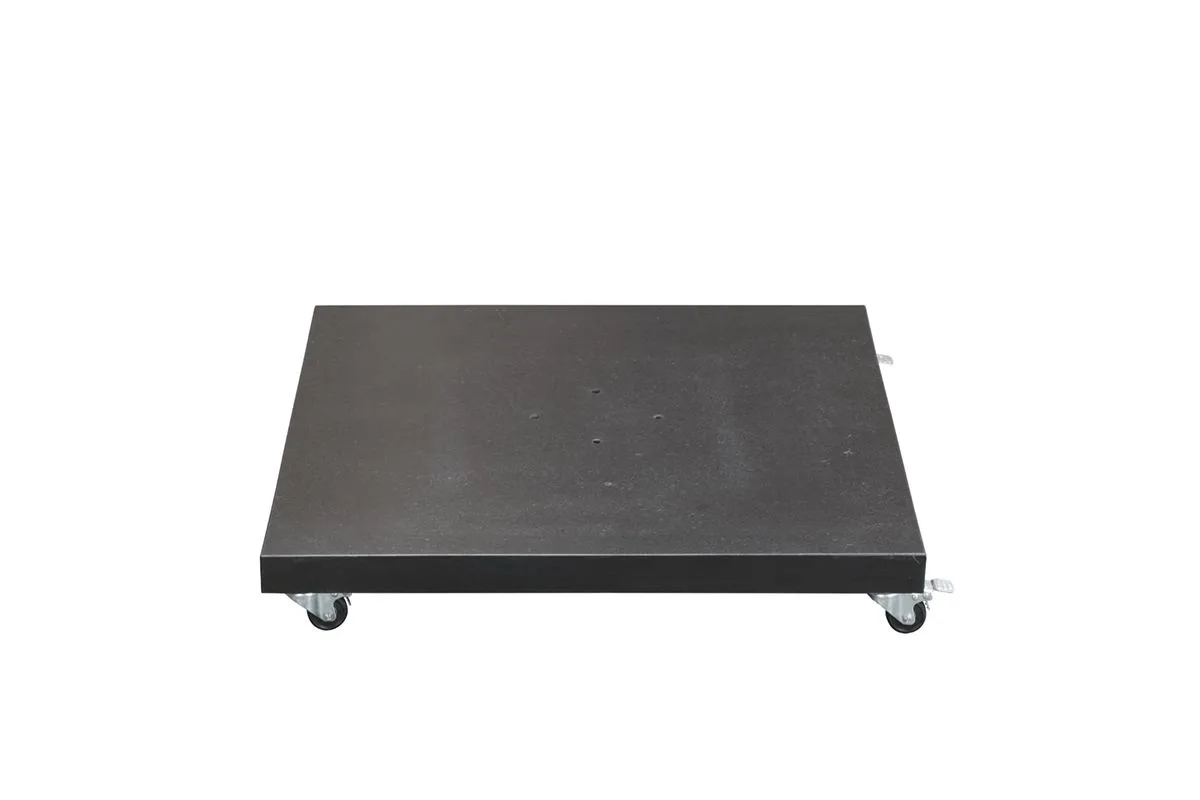 Special Hawaii granieten parasolvoet - 120 kg - zwart gepolijst - verrijdbaar