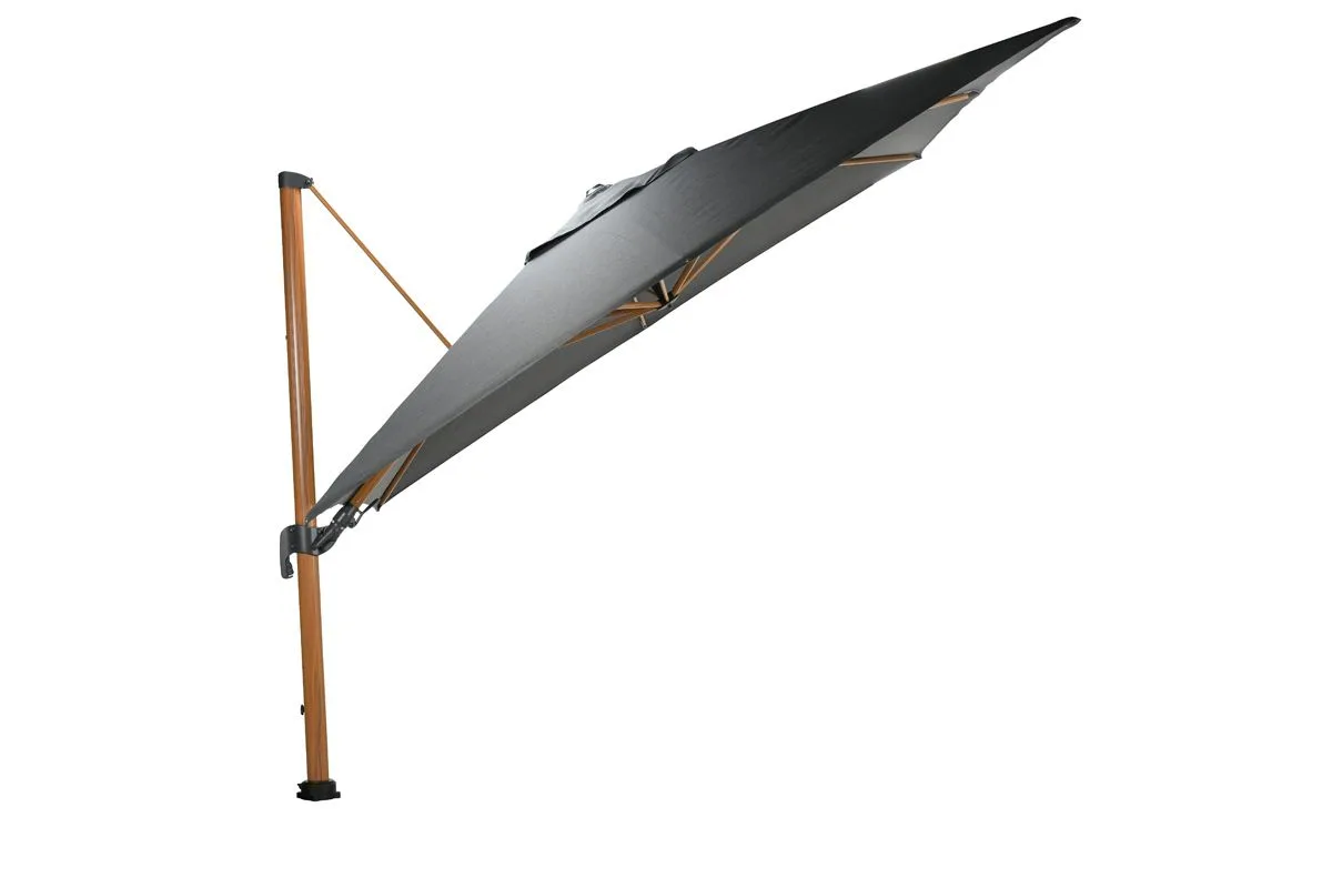 Hawaii Big Pole II parasol - 350x350 cm - light teaklook - royal antraciet
