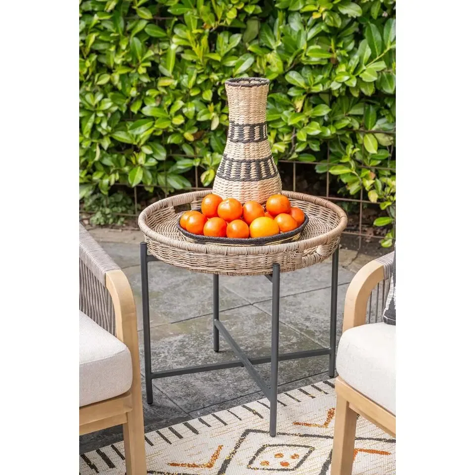 Benidorm bijzettafel set wicker aluminium