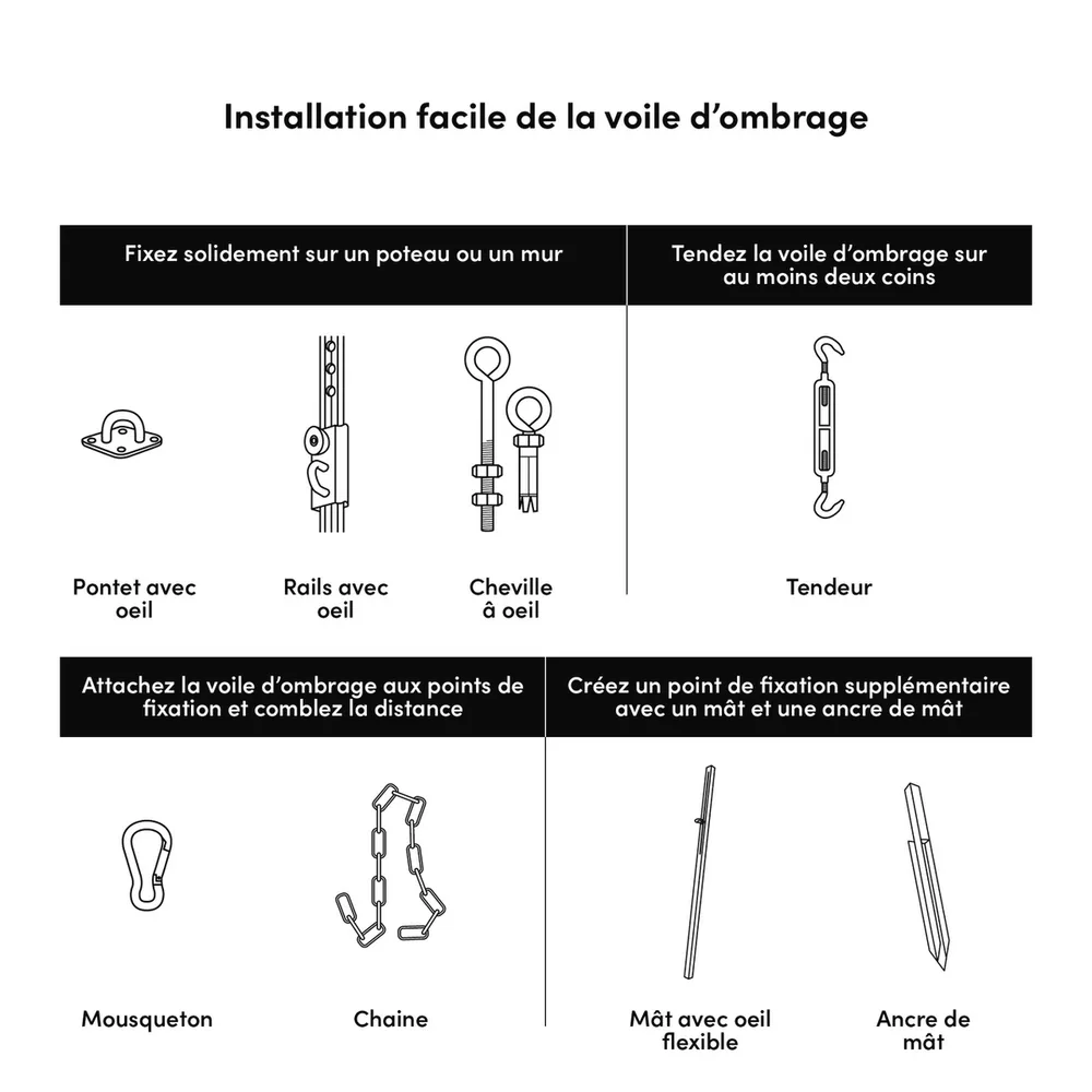 Platinum Sun & Shade Dreamsail schaduwdoek vierkant, 400x400cm, Grijs