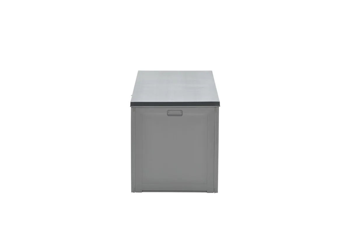 Primo kussenbox - kunststof - 490L - 146,4x61x64,4 cm - donkergrijs - zwart
