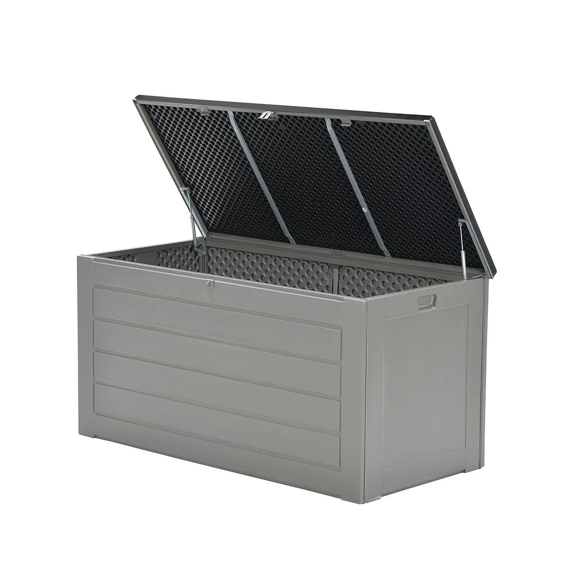 Primo kussenbox - kunststof - 680L - 146,4x71x74,9 cm - donkergrijs - zwart