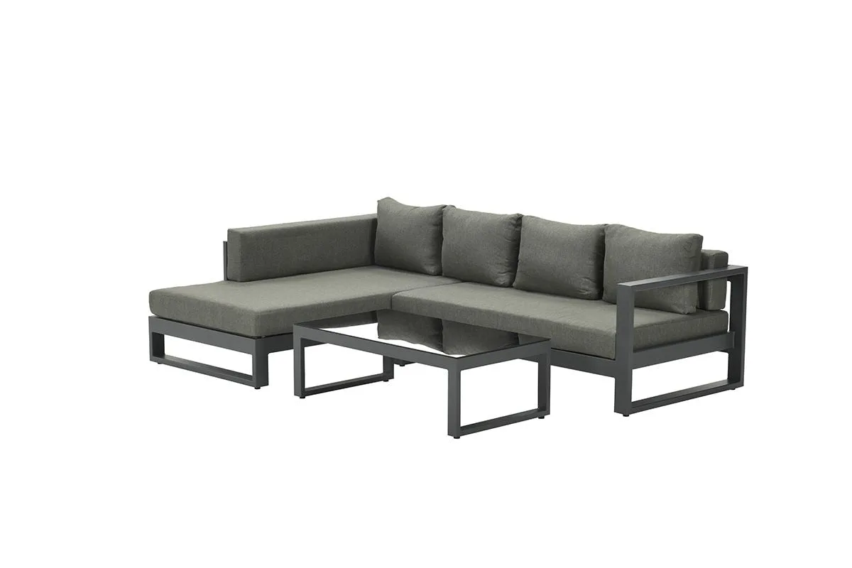 Garden Impressions Esmee loungeset 3-delig - rechts - carbon black/ mystic grey