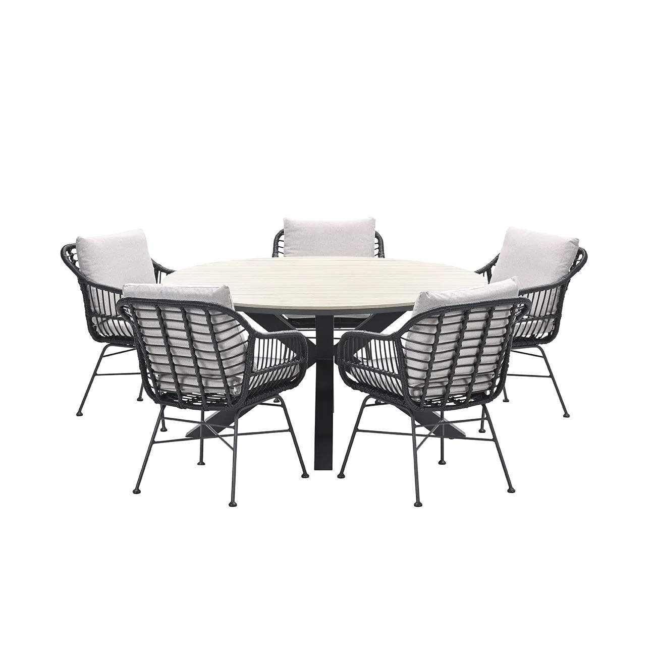 5-persoons tuinset - Edison tafel - 5 Margriet stoelen - Garden Impressions