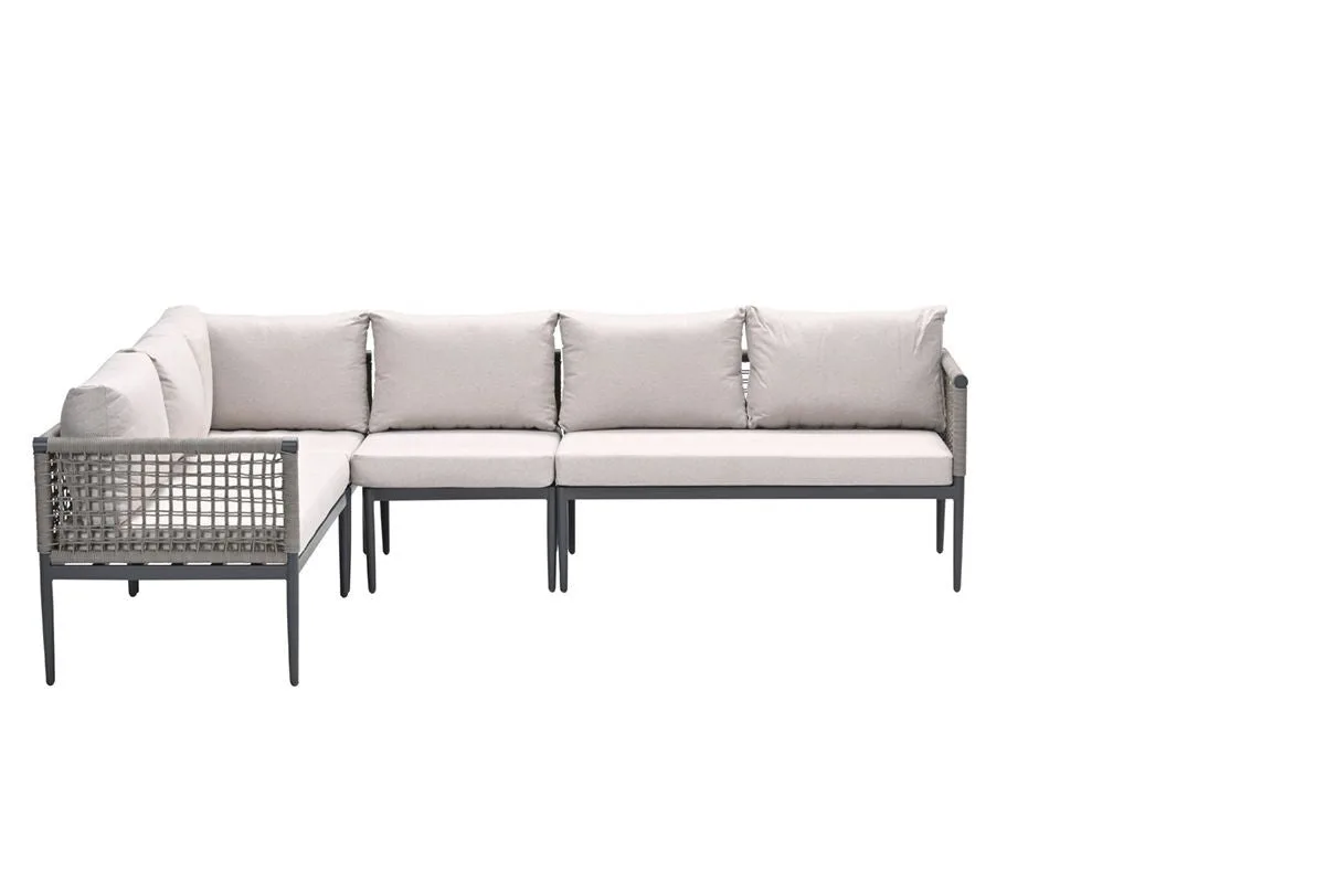 Garden Impressions Teramon salon de jardin 6 places avec corde taupe