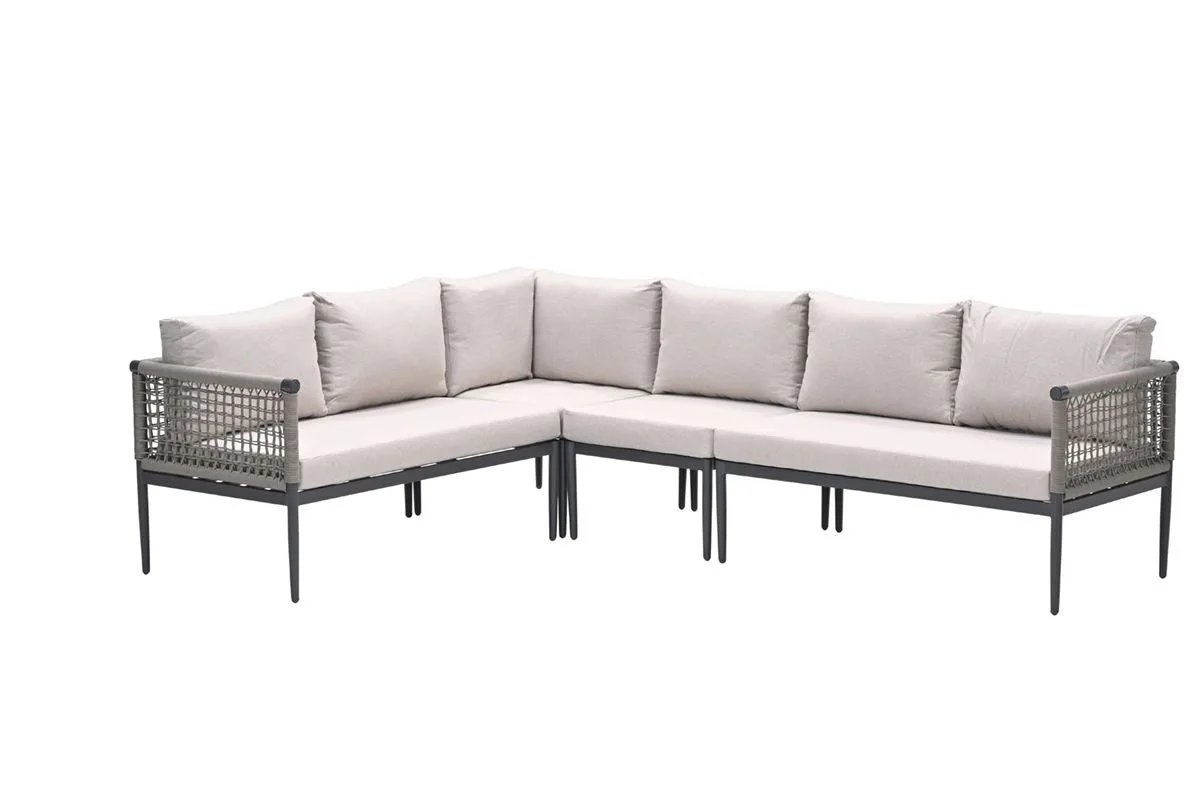 Ensemble de salon Teramon Garden Impressions avec table haute en corde taupe