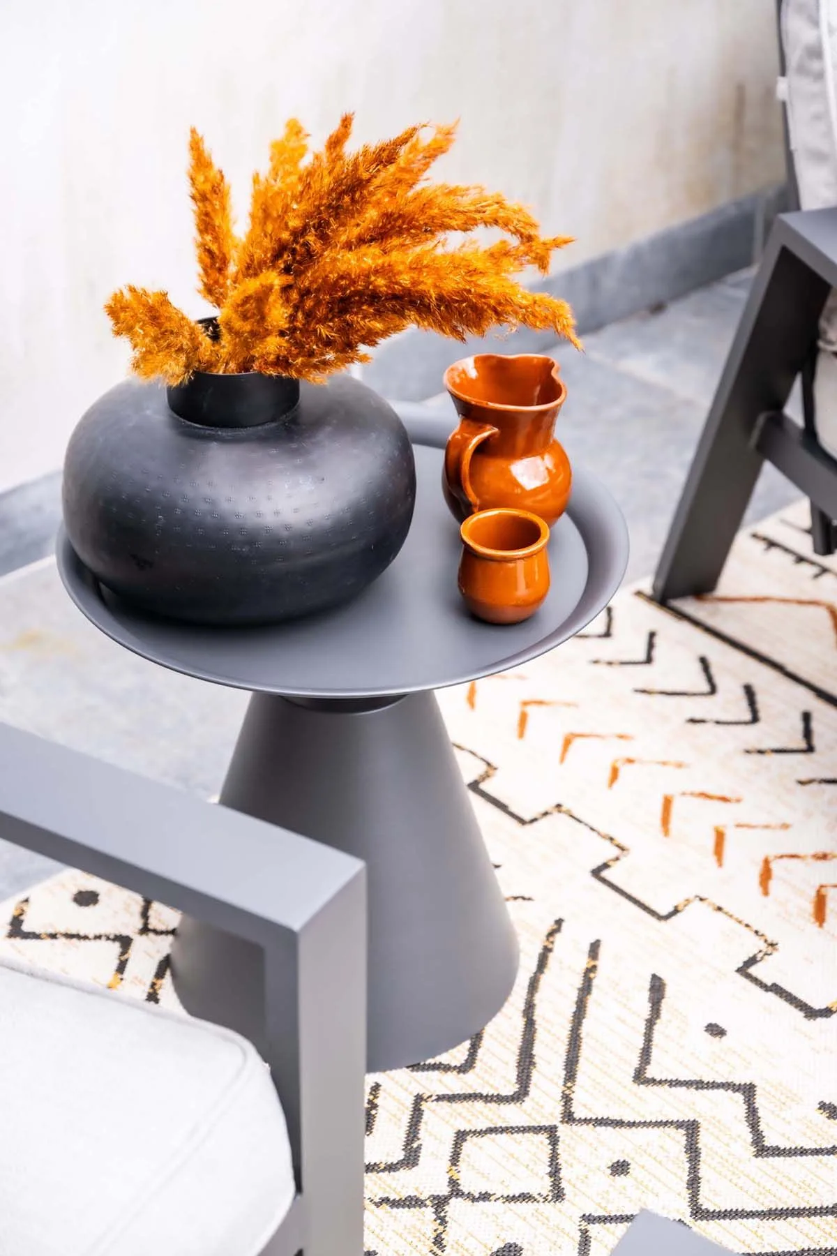 Table d'appoint Zavala - diamètre 50xH48 cm - noir carbone