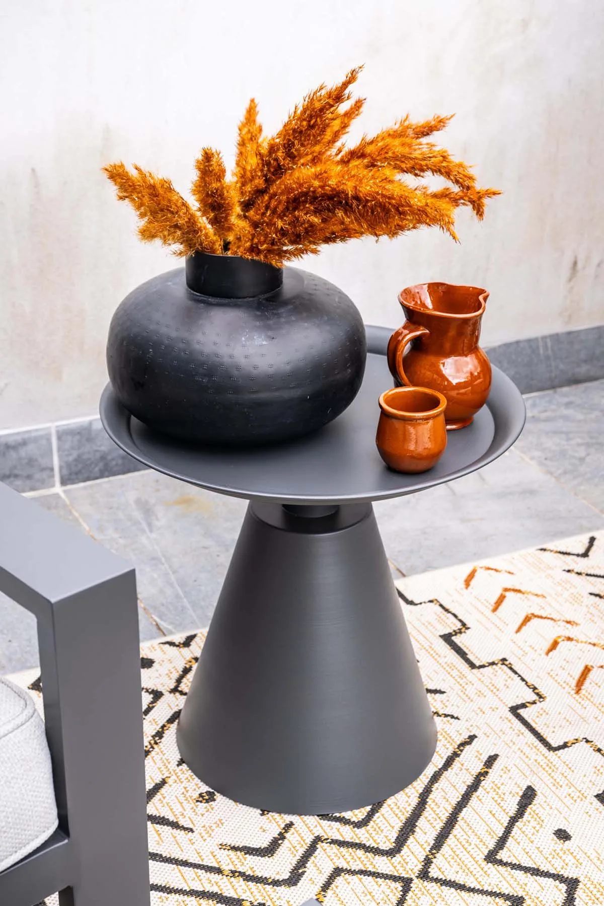 Table d'appoint Zavala - diamètre 50xH48 cm - noir carbone