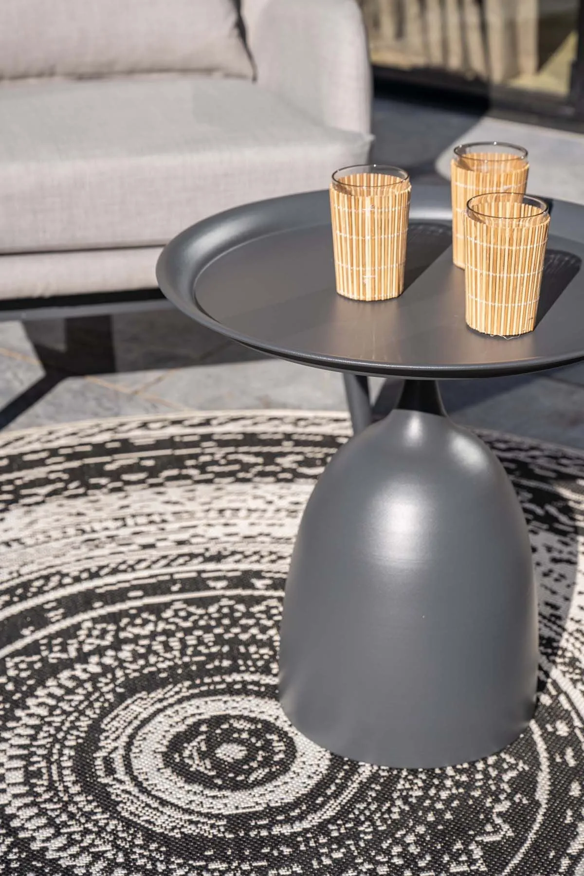 Table d'appoint Mioala - diamètre 50xH48 cm - noir carbone