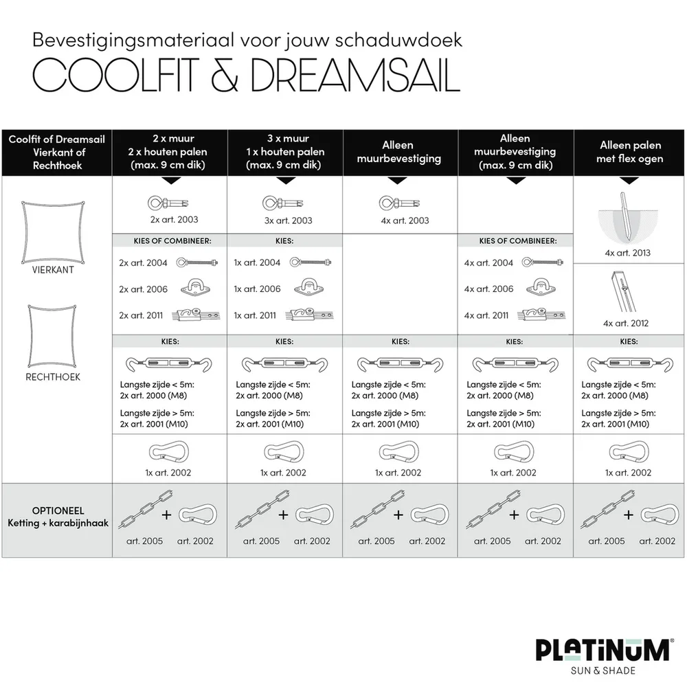 Platinum Sun & Shade Coolfit schaduwdoek driehoek, 360x360x360cm, Olijf