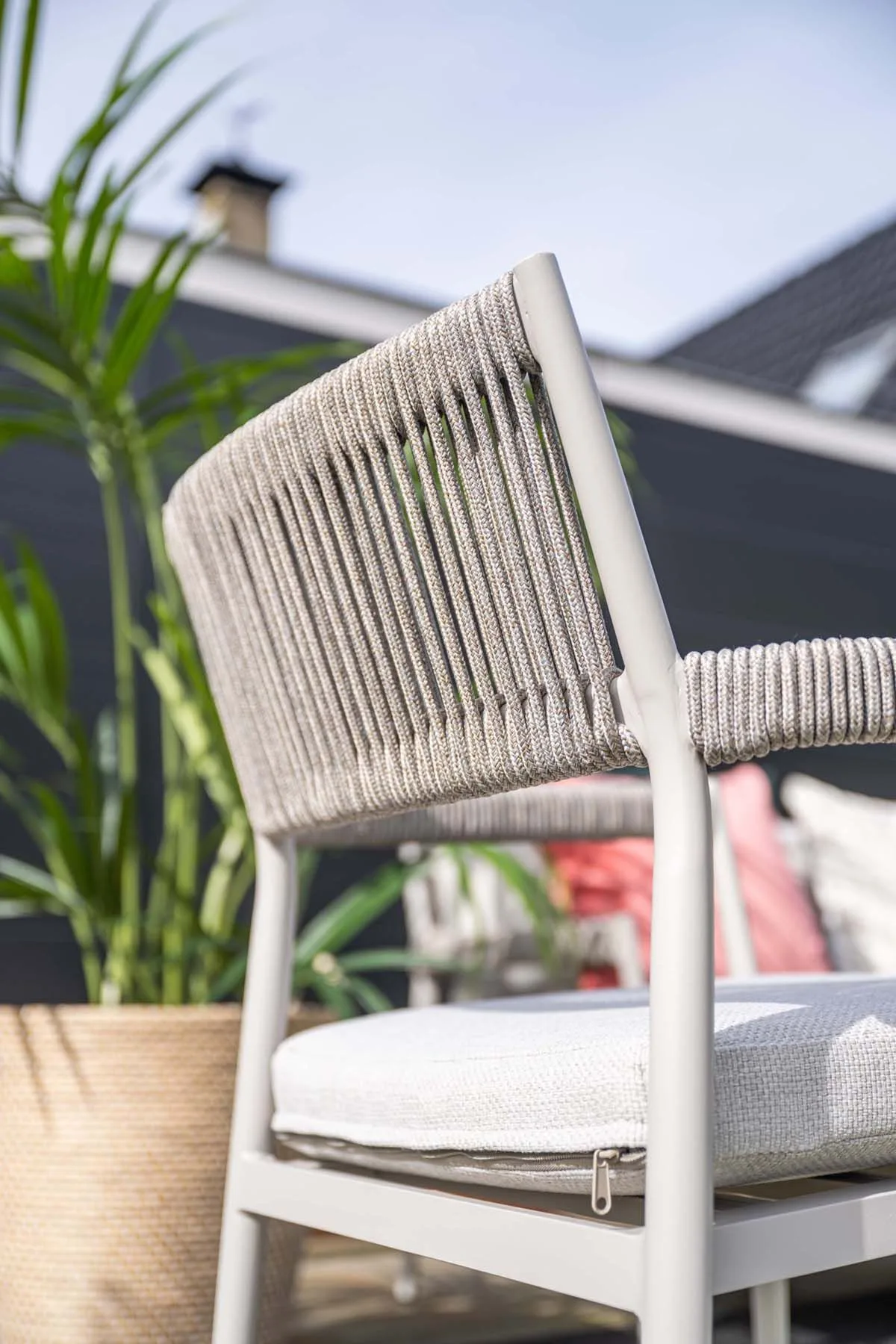 Barcelona dining fauteuil - taupe -  rope grey sand - valley sand