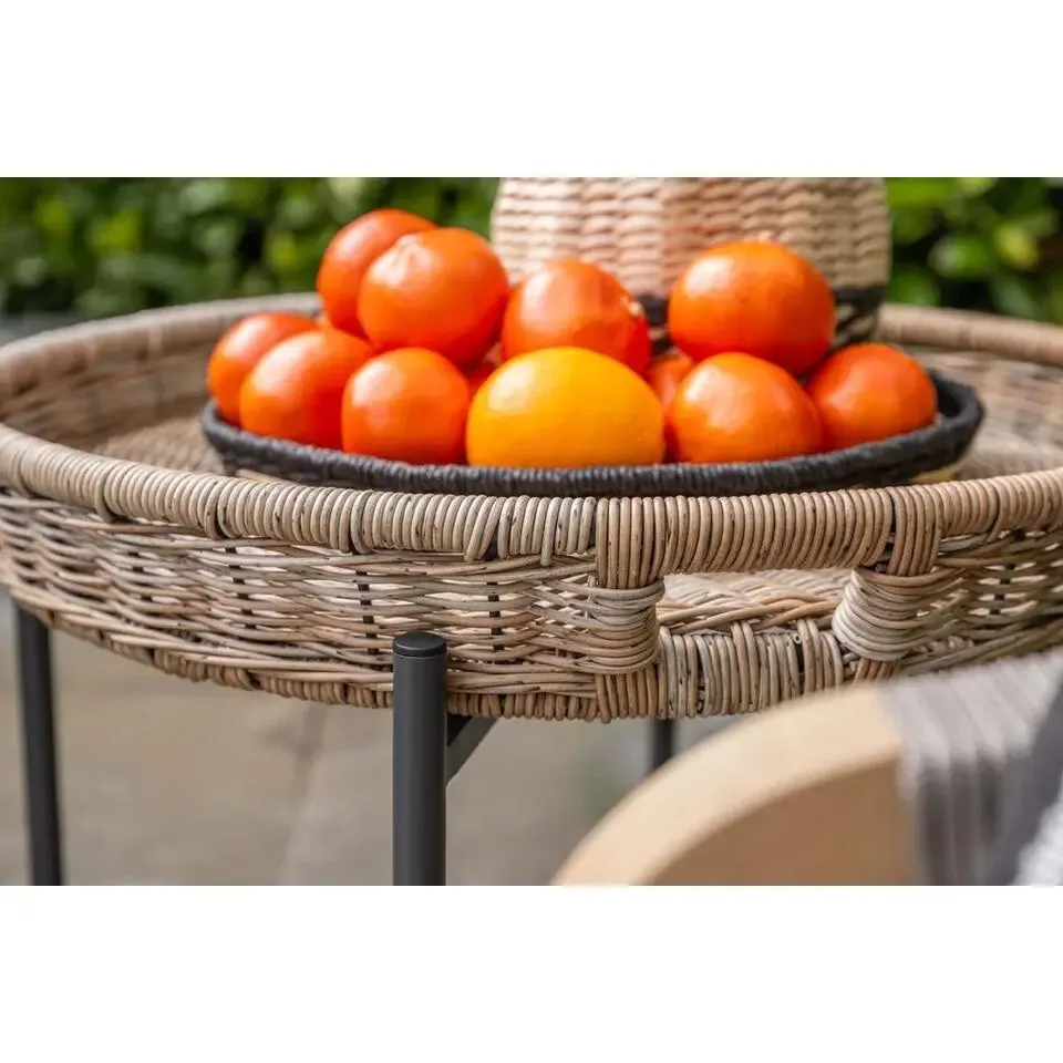 Benidorm bijzettafel set wicker aluminium