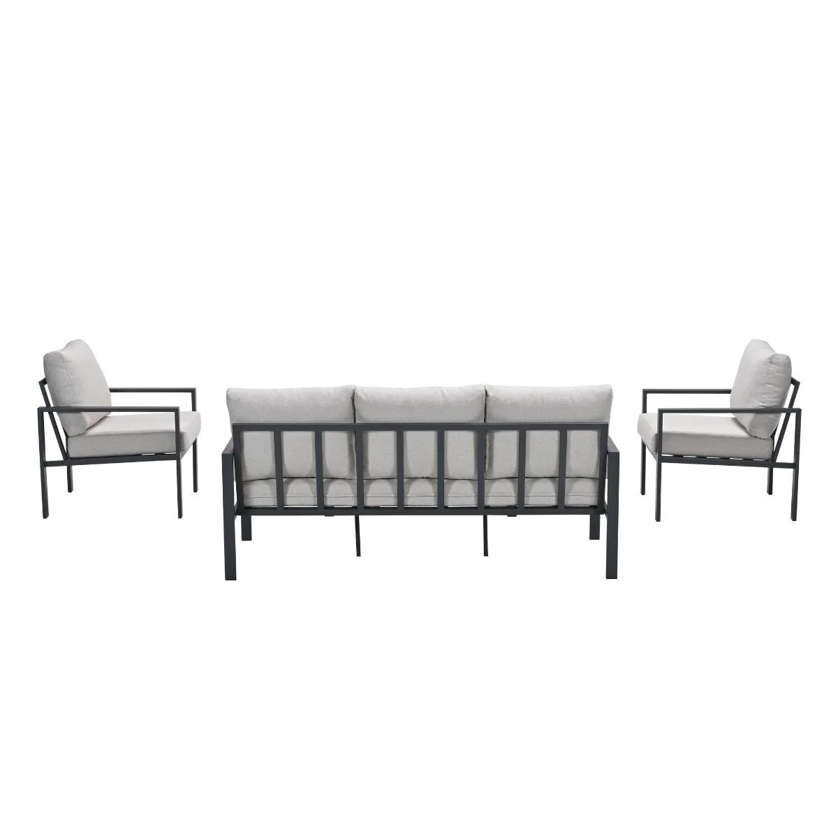 Garden Impressions Springs salon de jardin en aluminium - noir carbone - sable du désert