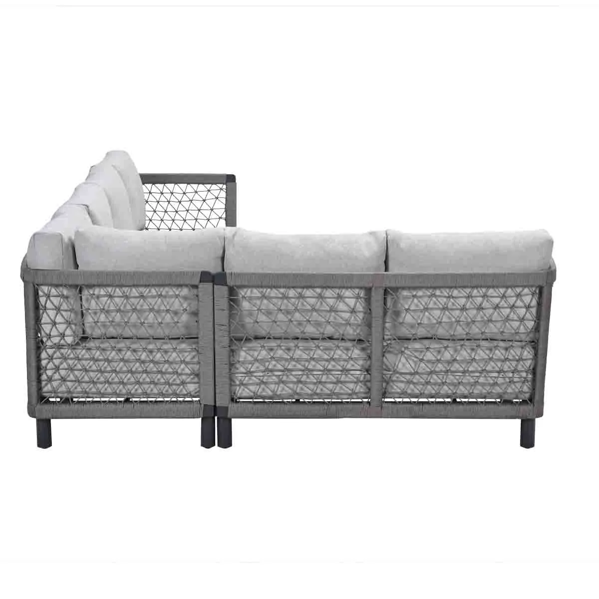 Ariano loungeset - 4-delig - carbon black - taupe - valley sand - Antraciet - afbeelding 6
