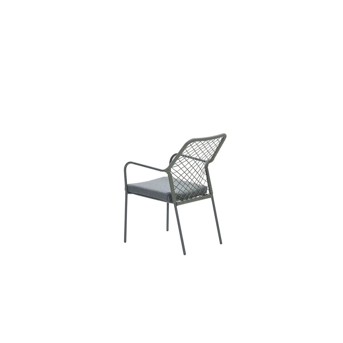 Dido dining fauteuil - carbon black - rope mosgroen - mystic grey