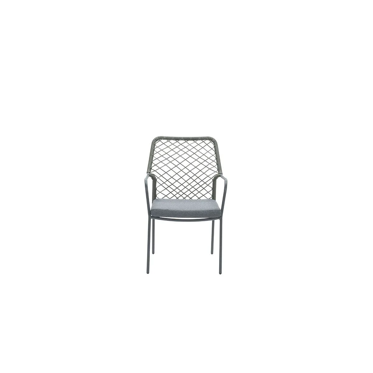 Dido dining fauteuil - carbon black - rope mosgroen - mystic grey