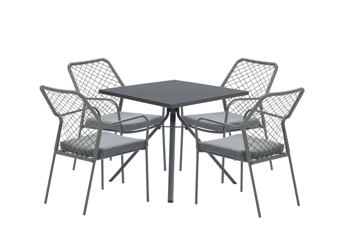 Complete vijfdelige tuinset Dido stoelen mosgroen - Rimini tafel - Garden Impressions