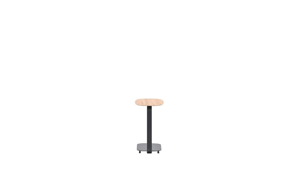 Lucca laptop tafel - 45x30xH51cm - carbon black - teaklook Lucca laptop tafel - 45x30xH51cm - carbon black - teaklook
