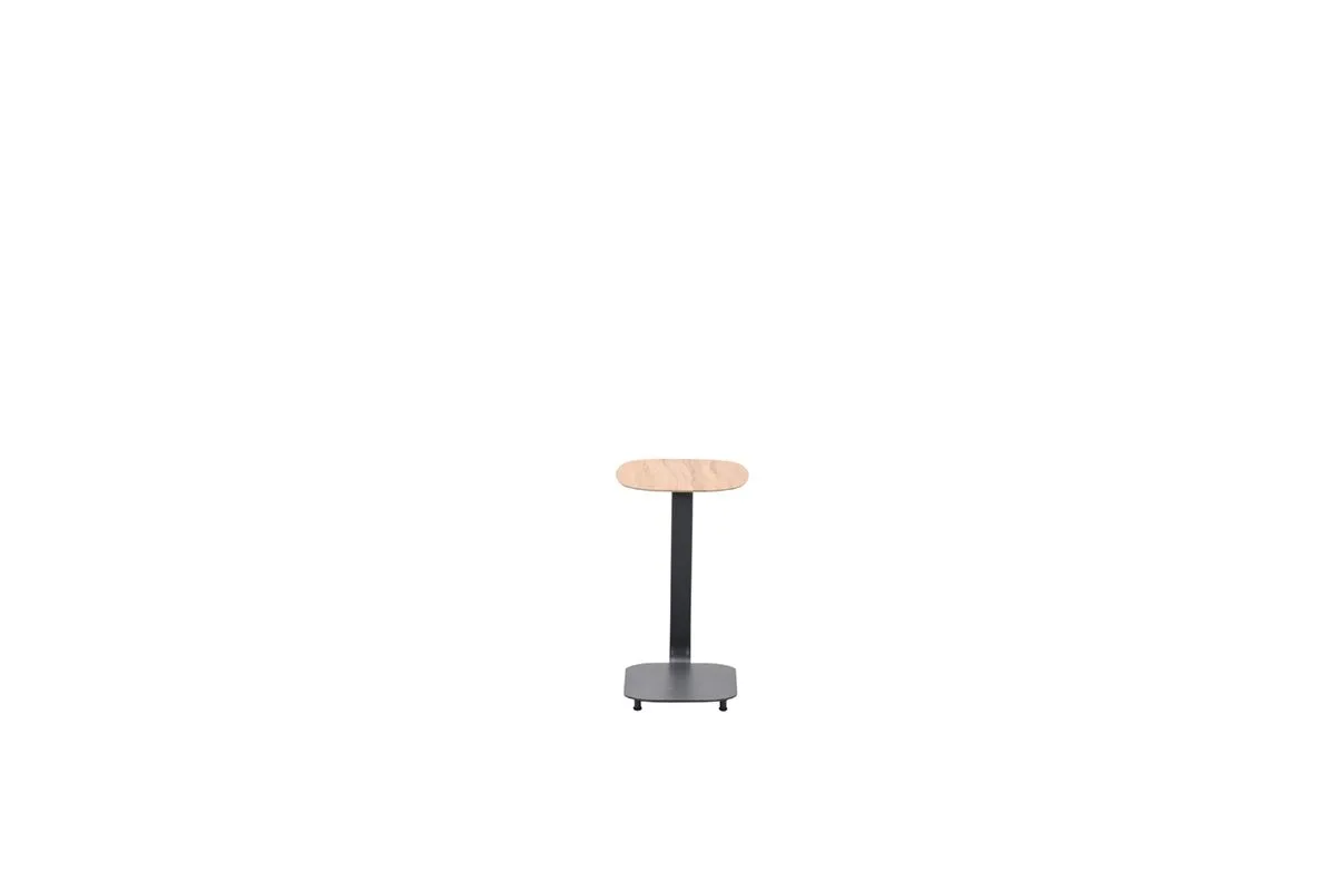 Lucca laptop tafel - 45x30xH51cm - carbon black - teaklook Lucca laptop tafel - 45x30xH51cm - carbon black - teaklook