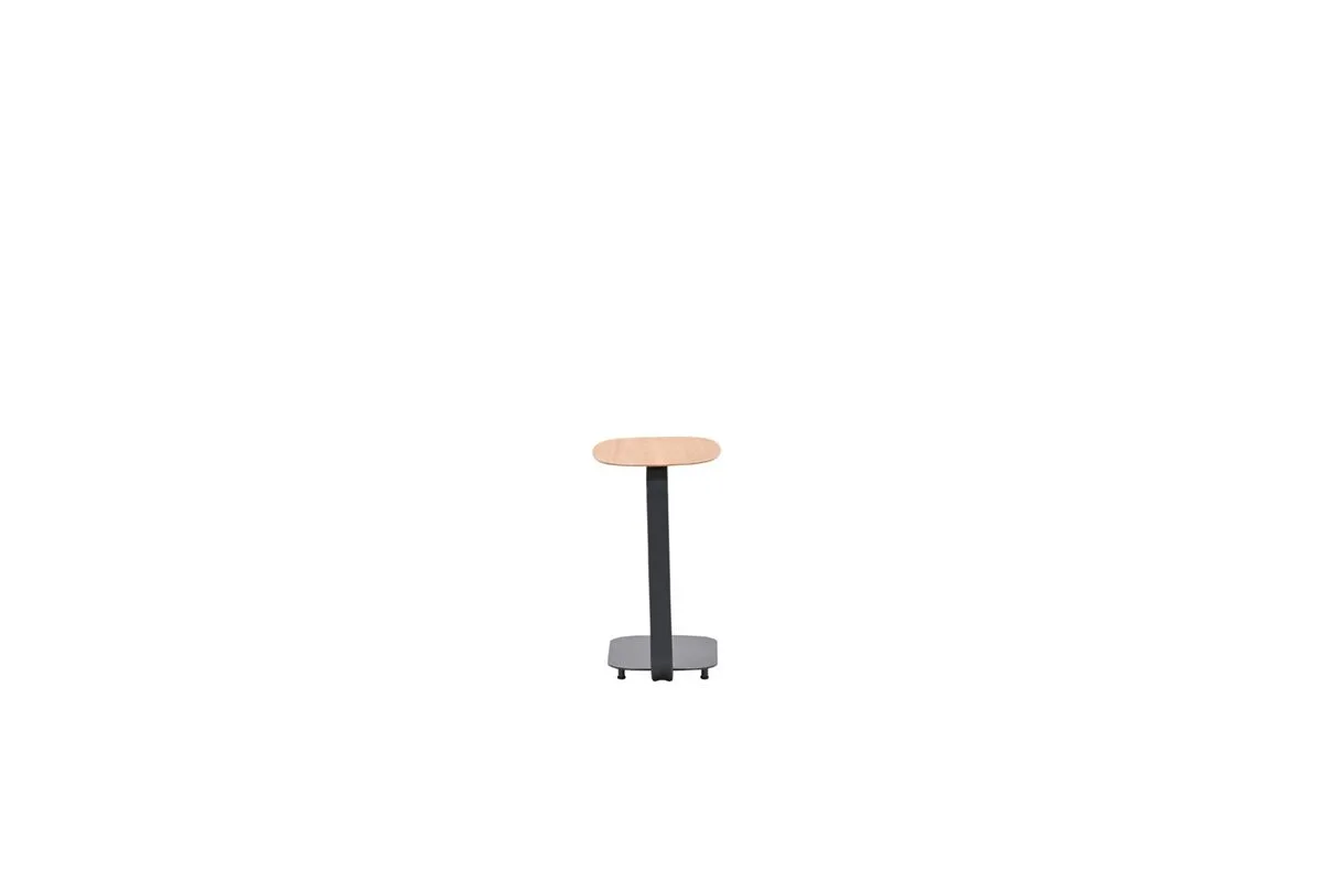 Lucca laptop tafel - 45x30xH51cm - carbon black -   light teaklook