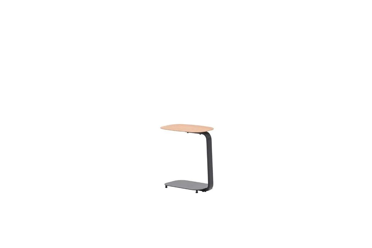 Lucca laptop tafel - 45x30xH51cm - carbon black -   light teaklook