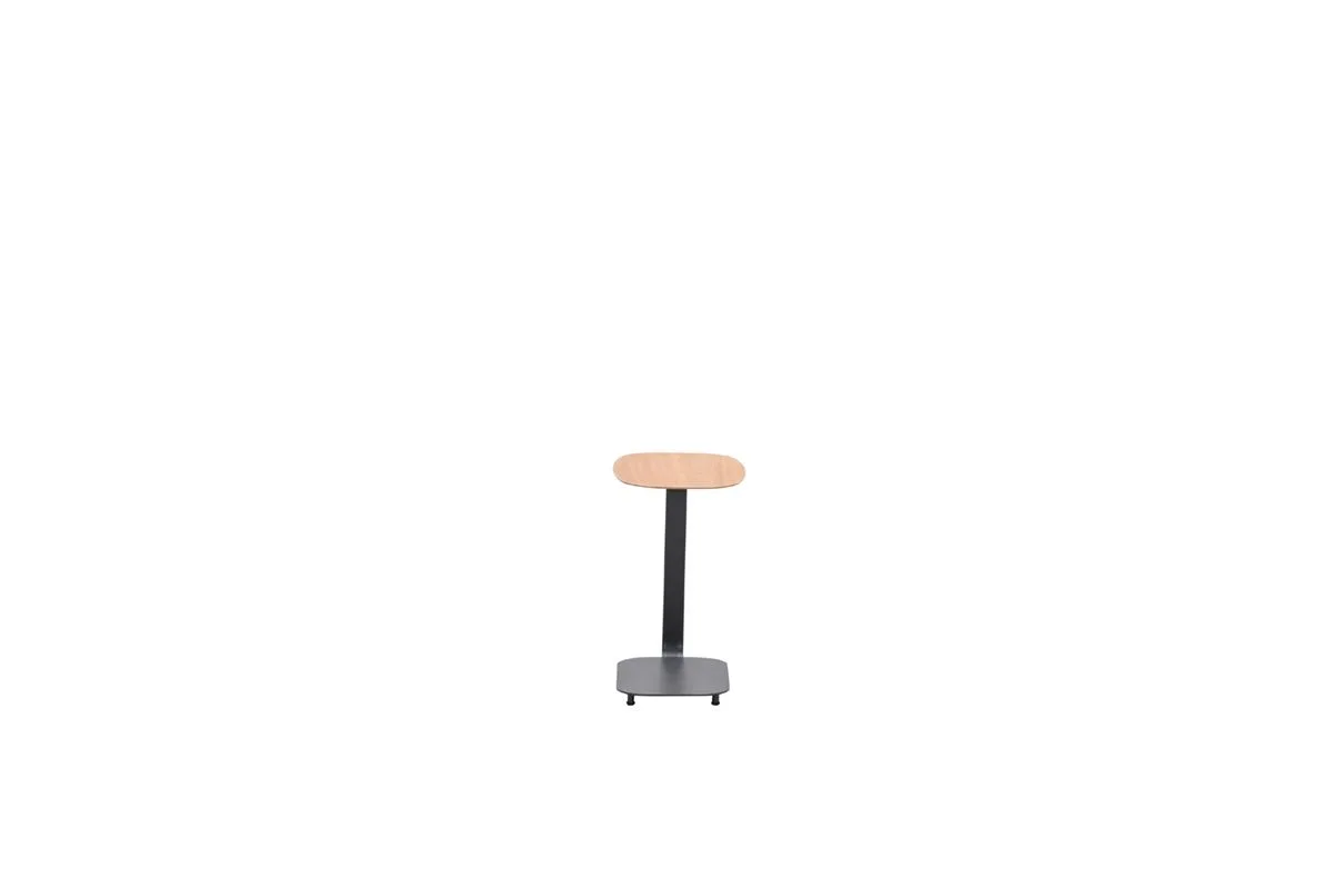 Lucca laptop tafel - 45x30xH51cm - carbon black -   light teaklook