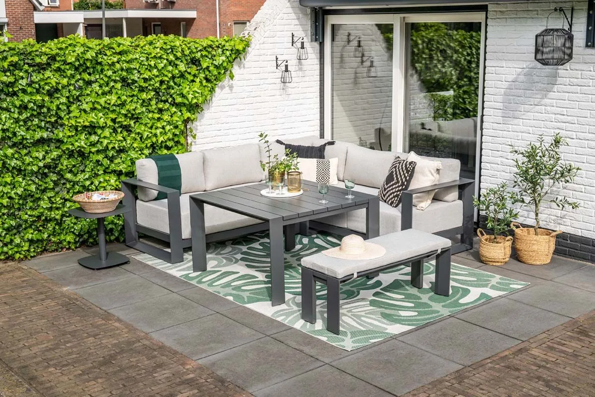 Levanto lounge-diningtafel - 111x111 cm - carbon black