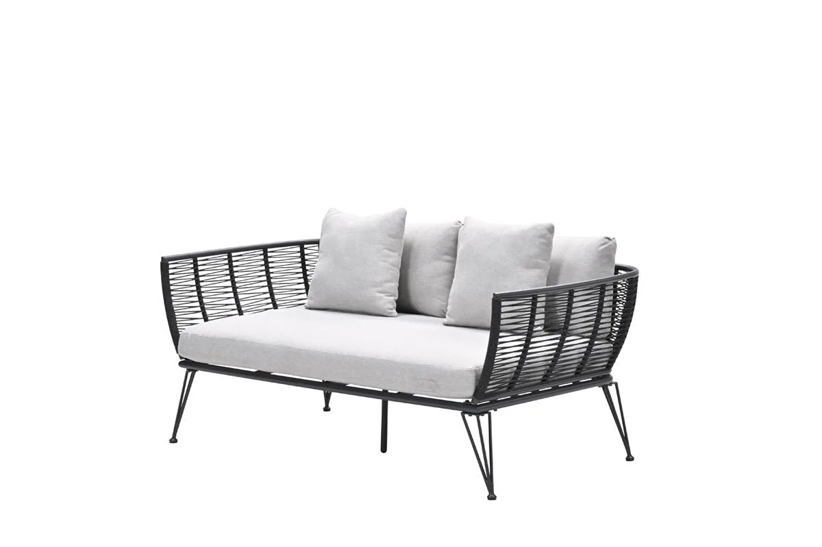 Melissa divanbed - carbon black - rope lava black - valley sand