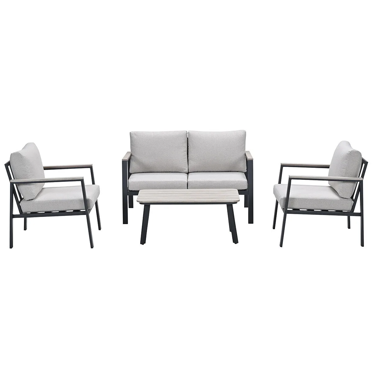 Garden Impressions Ricca aluminium loungeset - carbon black - desert sand