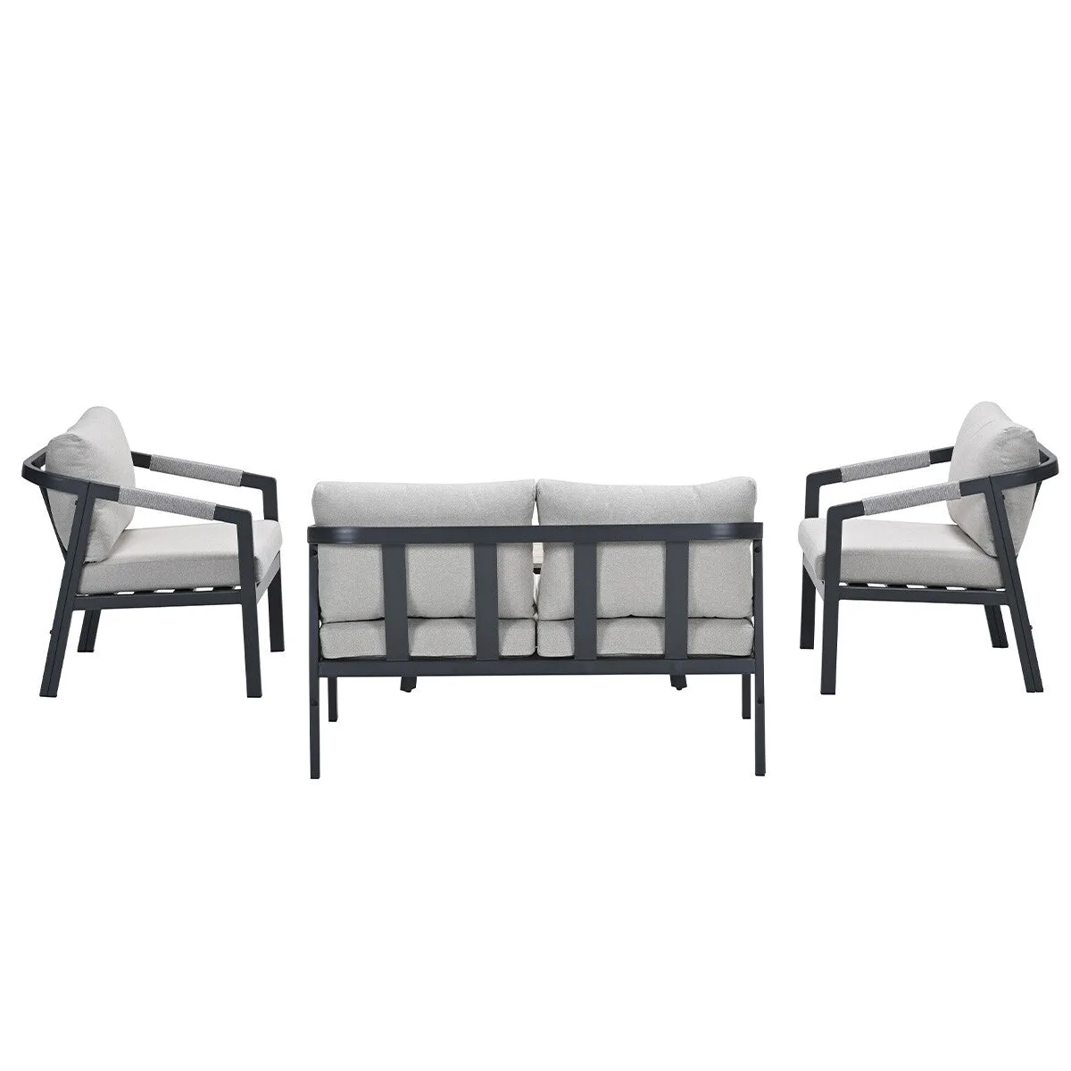 Garden Impressions Terni salon de jardin en aluminium - noir carbon - sable du désert
